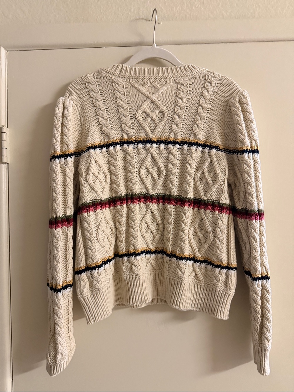 Veronica Beard Bruna Cable Knit Striped Sweater XL - Picture 5 of 9